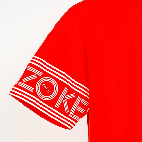KENZO Red Cotton Cuff Print Tee - Picture 5 of 11